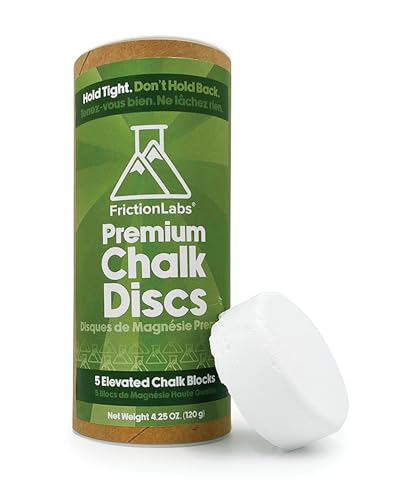 Friction Labs Chalk Refills - Premium Moisture-Absorbing Gym Chalk Blocks | Forr Rock Climbing, Weight Lifting, Gymnastics, & Bowling, Mess Free Gym Chalk, 5 Individual 0.85oz Block Chalk Discs