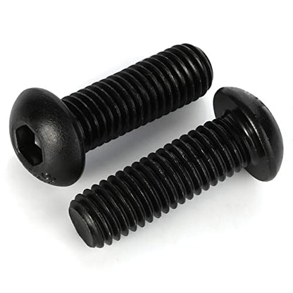 1/4-20 x 3/8" Button Head Socket Cap Screws, Pack of 50 | Allen Socket Drive, Black Oxide, Grade 10.9 Alloy Steel, Fully Threaded - size: 1/4-20 x 3/8"