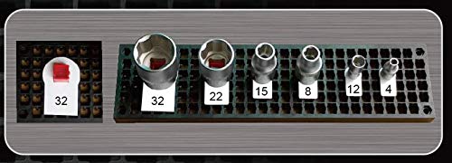 Socket Size Marker/Labels (SAE/Metric) - Accessory for Organizer Genie Pegboards to Label Sockets for Size or Standard (SAE/Metric) - style: Socket Size Marker / Labels (SAE / Metric)