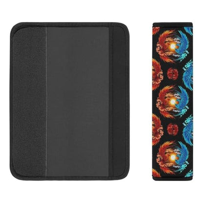 2 Pack Sun Red Blue Fire Flame Bird Phoenixes Seat Belt Shoulder Pad Breathable Shoulder Harness Cover for Child, All Vehicles, Neck and Shoulder Support - color: Pattern 500