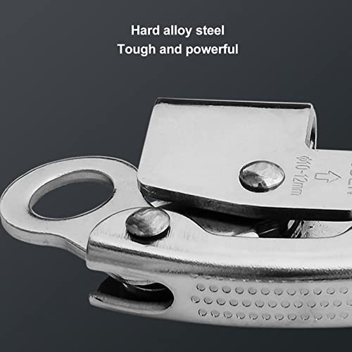 VBESTLIFE Fall Protection Rope Grab, Alloy Steel Self-Locking Device with Spring Mechanism for Rock Climbing Fire Rescue Industrial Safety Equipment