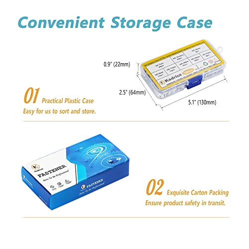 Kadrick 304 Stainless Steel Screws,180 Pcs Button Head M5 Metric Screw Assortment,M5x8mm,12mm,16mm,20mm,25mm,30mm Hex Socket Bolts Nuts Washers Kit with 1 Hex Allen Wrench - size: SS M5 180Pcs 10-30mm