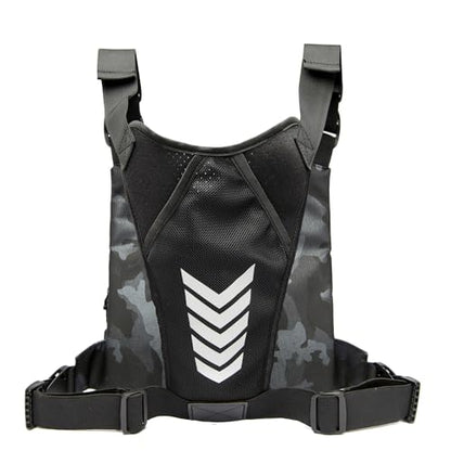 Criuage Outdoor Chest Bag for Men, Lightweight Adjustable Running Vest, Water Resistant EDC Chest Pack with Water Bottle Pocket, Breathable Back Pad for Hiking Cycling Fishing Travel (Camo) - color: Camo