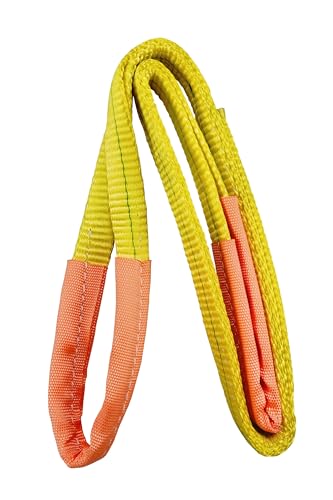 Everest C1127 1" X 4' Flat Sling Eye to Eye/Lifting Sling for Construction, Lifting, Moving, Hoisting - Strap Heavy Duty - 2PLY 1-Pack 3200lbs WLL