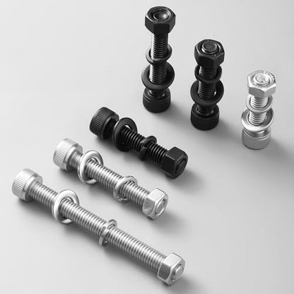 (30 Sets) M5 x 40mm Hex Socket Head Cap Screws Bolts and Nuts, Flat & Lock Washers Kits, 12.9 Grade Alloy Steel, Allen Socket Drive,Black Oxide Finish, Full Threads,with Hex Spanner - size: M5x40mm