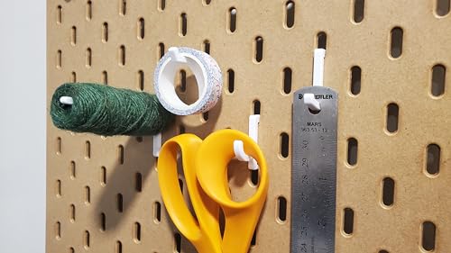 'Just Hanging' Pegboard Hook Packs, Compatible with IKEA SKADIS Pegboard, Display Hook SKADIS Accessory (Glossy White, 16pk, Multi-Pack) - color: Glossy White, size: 16pk, Multi-Pack