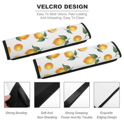 2 Pack Watercolor Lemon White Seat Belt Cover Universal Fit Shoulder Harness Cover for Girls and Boys, Car Seats Pushchair Strollers High Chair Pushchair - color: Pattern 20