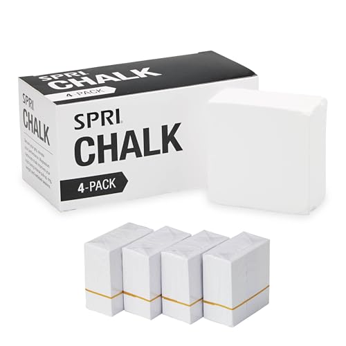 SPRI Chalk Block & Chalk Ball for Gymnastics, Rock Climbing, Bouldering, Rings, Weightlifting, Pool Billiards - size: 2 oz Block (4-Pack)