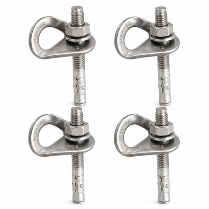 304 Stainless Steel Climbing Anchor Bolt, 30KN Rock Climbing Bolt Hanger, Heavy Duty Climbing Fastening Bolt, Climb Fastening Bolt Safe Fixed Point, 4 Set Rock Climbing Holds
