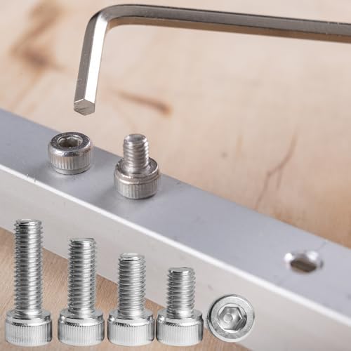 M8 x 30/35/40/45/50mm Screws and Nuts Hex Socket Head Screws M8 Bolts, 304 Stainless Steel, Bright Finish, Fully Threaded, Metric Allen Hex Drive, Assortment Kit 25PCS - size: M8×30/35/40/45/50mm