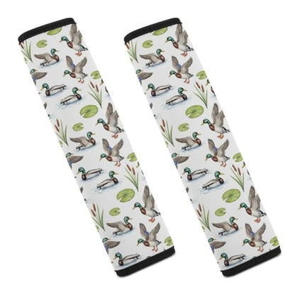 Soft Padded Seat Belt Cover for Girls and Boys, Stroller Pushchair High Chair, 2 Piece Mallard Duck Shoulder Protector Anti-Slip Pad - color: Pattern 292
