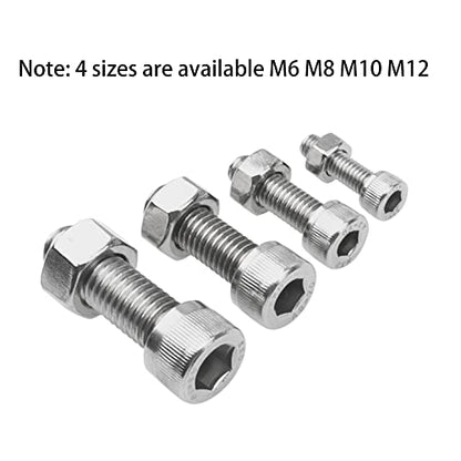 4Pcs 304 Stainless Steel Cylindrical Hollow Hexagon Socket Screw Lamp Threading Through Hole Bolt with Nut (M10x30) - size: M10x30