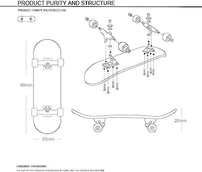 Lently Wood Fingerboards, Mini Fingerboards, 99mmL*29mmW (Big Mouth Cute Dragon) (Punk Clown) - color: Punk Clown