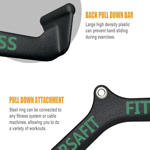 Ergonomic LAT Pull Down Bars, Back and Triceps Strength Training Equipment, LAT Pulldown Attachments, Cable Attachments for Home Gym - color: BT0345