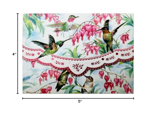 Poster Foundry Set of 3 - Hummingbird Boxed Note Cards by Carol Wilson. 10 embossed 4x5 Die-Cut Notecards and Matching Envelopes in Decorative Gift Box with Magnetic Flap. NCP2508 - color: Nature - Hummingbirds, style: 3 gift box sets / 30 cards total
