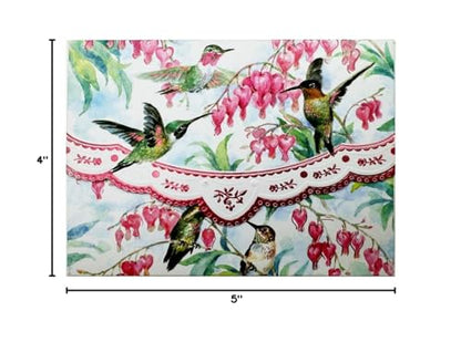 Poster Foundry Set of 3 - Hummingbird Boxed Note Cards by Carol Wilson. 10 embossed 4x5 Die-Cut Notecards and Matching Envelopes in Decorative Gift Box with Magnetic Flap. NCP2508 - color: Nature - Hummingbirds, style: 3 gift box sets / 30 cards total