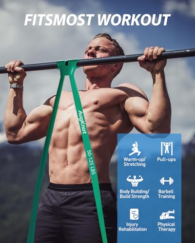 AugKnot Resistance Bands for Working Out: 5-Levels Silicone Exercise Bands Set - 3X Tear-Resistant Pull Up Assistance, Odorless Anti-Slip for Men Women Home Gym