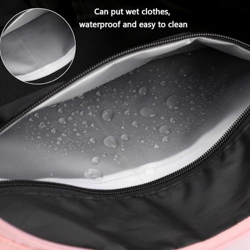 Forestfish Yoga Gym Bag For Women With Shoes Compartment & Wet Dry Storage Pockets Lightweight Duffel Bag, Pink - color: Pink
