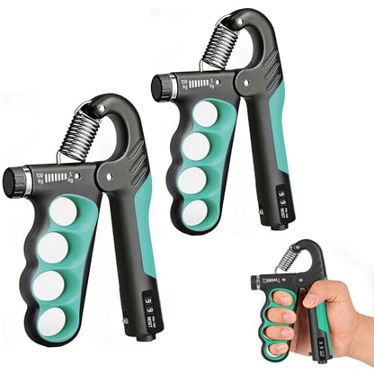 Hand Gripper Strengthener, 11-220LBs Adjustable Resistance Grip Strength Trainer with Counter, Forearm Exerciser for Injury Recovery and Muscle Building - color: Blue-2PCS