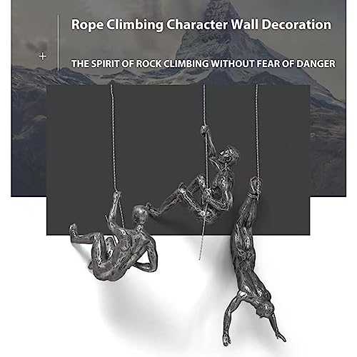 Set Of 2 Climbing Man Wall Art Decor Rock Climbing Men Figures Wall Hanging Design Gifts 3D Wall Art Outdoor Mountain Decoration Signage Cool Man Cave Stuff Wall Walking Western Sculpture