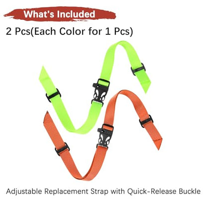 Backpack Chest Strap Sternum Straps with Emergency Whistle Buckle for Backpack Replacement & Hiking - color: Fluorescent Green & Orange