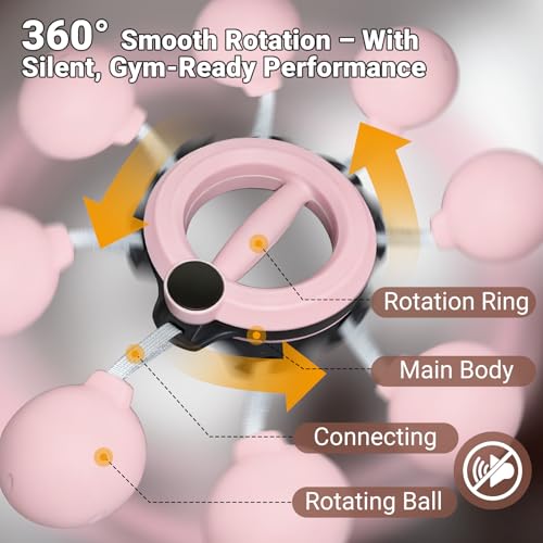 Arm Workout Equipment, 360° Shoulder Reliever Ball Swing, Upper Body Workout Equipment Rotating Cordless Battle Rope Arm Trainer for Forearm, Chest, Shoulder & Wrist Strength for Men & Women - Pink - style: Pink