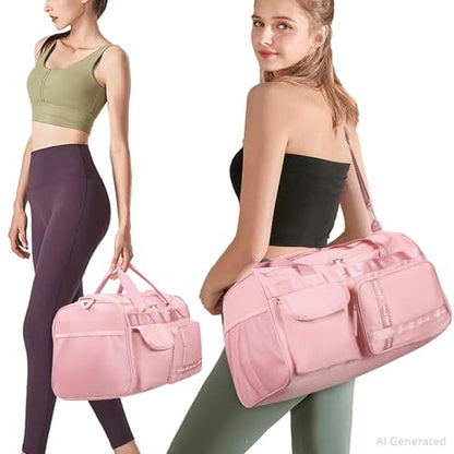 MAXTOP Gym Bag for Women Men Travel Duffle Bag Large Capacity Carry On Weekender Overnight Bag With Shoe Compartment Gym Tote Dry Wet Separation Duffel Bag for Travel - color: All Pink, style: Gym Bag
