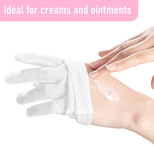 COOLJOB 6 Pairs Cotton Moisturizing Gloves for Dry Hands & Eczema, White XL - color: White, size: XL