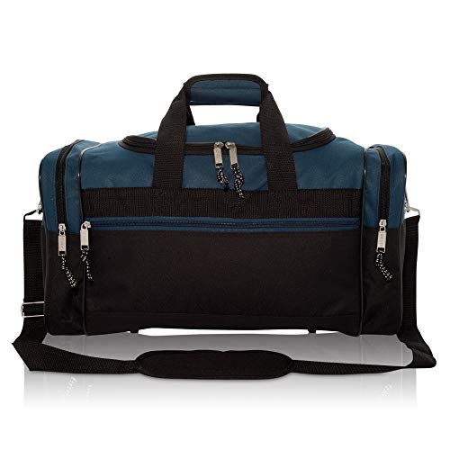 DALIX 17" Blank Duffle Bag Duffel Bag Travel Size Sports Durable Gym Bag - color: Navy Blue