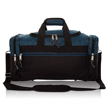 DALIX 17" Blank Duffle Bag Duffel Bag Travel Size Sports Durable Gym Bag - color: Navy Blue