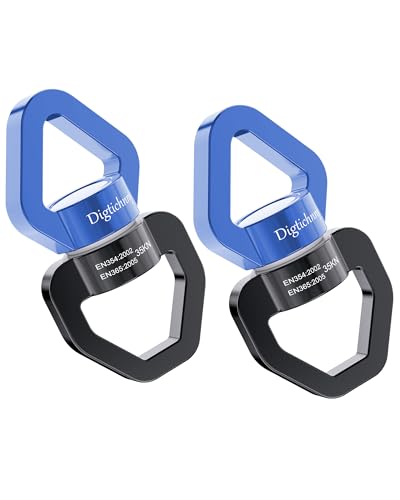 35KN Swing Swivel, Indoor Outdoor Spinner, Black Blue, 2 Pack | For hanging chairs, aerial yoga, hammocks, tire swings, kids' swings, gym rings, web tree swings, smooth rotation - color: Black Blue, size: 2 pack
