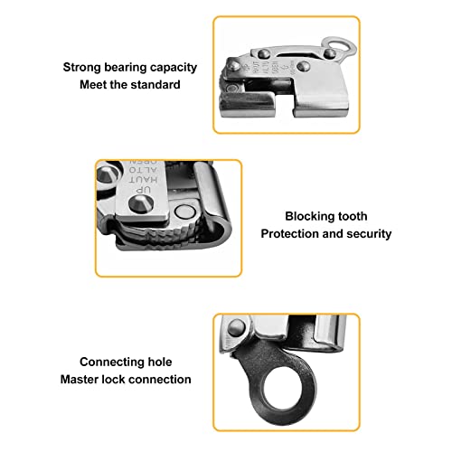 VBESTLIFE Fall Protection Rope Grab, Alloy Steel Self-Locking Device with Spring Mechanism for Rock Climbing Fire Rescue Industrial Safety Equipment