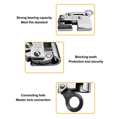 VBESTLIFE Fall Protection Rope Grab, Alloy Steel Self-Locking Device with Spring Mechanism for Rock Climbing Fire Rescue Industrial Safety Equipment