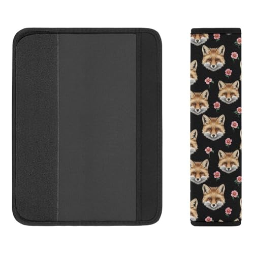 Universal Fit Car Seat Belt Pad for Elderly Support, All Vehicles, 2 Piece Animal Fox Art Automotive Seat Belt Protector Pressure Relief - color: Pattern 681