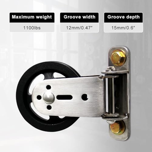 CNQLIS Gym Pulley Blocks,3.46in/90mm Wall Mount Fixed Pulley Wheel Rotation 180 Degree,for Gym Pulley System, Gym Equipment, DIY Home Projects(2 Pcs) - size: 3.46”,2 pcs