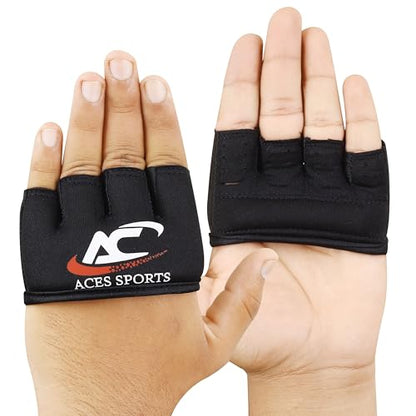 Gel Knuckle Protector, Black MMA Gel Hand Guard, Fingerless Design - size: Small-Medium