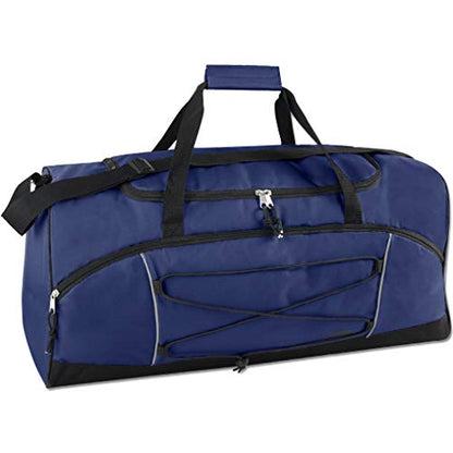 60 Liter, 26 Inch Duffle Bag – Heavy Duty Extra Large Sports Gym Equipment Travel Duffel Bag for Men and Women (Blue) - color: Blue