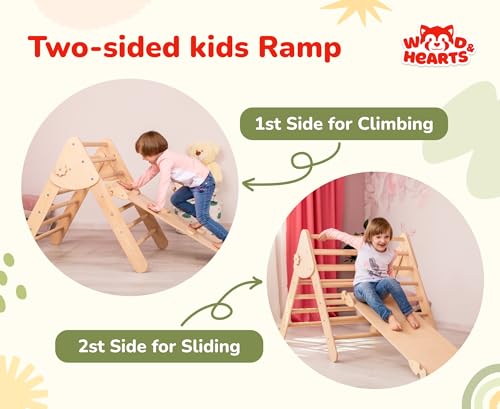 Montessori Climbing Set for Kids Ages 2–8:Triangle, Arch and Ramp | 3in1 Montessori Set, Activity Gym for Toddlers
