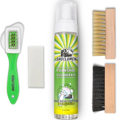 Shoe Cleaner Sneakers,8.5oz Shoe Cleaning Kit with 2 Brush,Shoe Cleaning Removes Dirt and Stain for White Shoes, - style: With Suede Cleaner Kit
