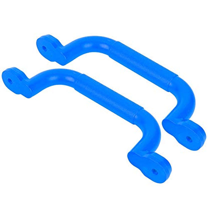 Playground Safety Handle, Blue Plastic Non-Slip Climbing Frame Grips for Kids Outdoor Indoor Garden, Swing Set and Tree House Accessories with Mounting Hardware, Ages 5+