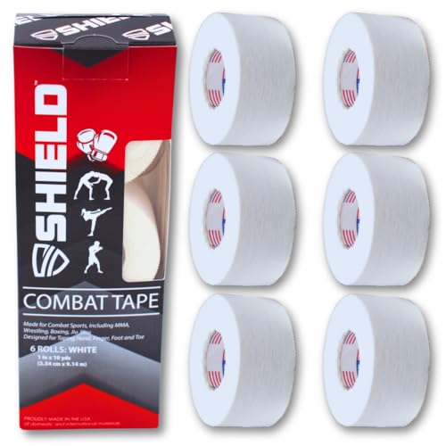 SHIELD Combat Tape 1" Inch x 10 Yards, 6 Pack, White