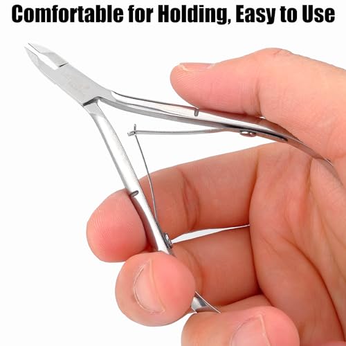 4 Packs Upgraded Cuticle Trimmer kit, 5mm Jaw | Upgraded Blades and Springs, Sharp and Labor-saving Dead Skin Clipper Tool for Women and Men - color: Silver