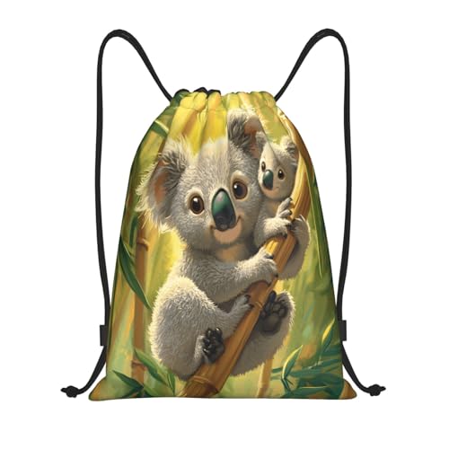 Drawstring Sports Backpacks - Lightweight Swim Gym Bags for Women Men String Sackpack for Beach Travel Yoga(Medium, Koala Tree) - color: Koala Tree, size: Medium