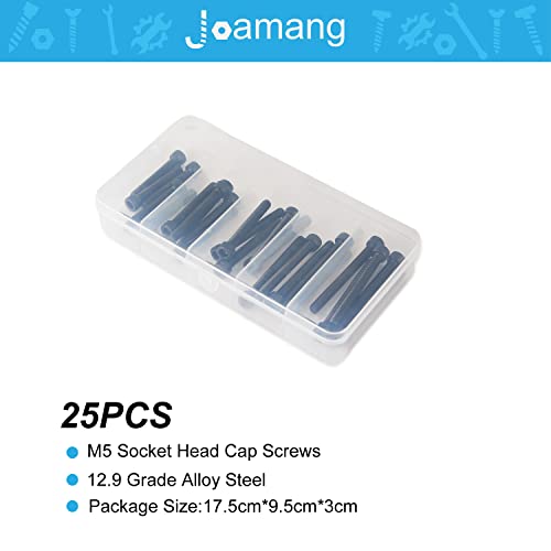 M5 x 40mm 45mm 50mm 55mm 60mm Hex Socket Head Cap Screws Bolts, 12.9 Grade Alloy Steel, Black Oxide Finish, Metric Allen Drive, Fully Threaded, Assortment Kit 25Pcs - size: Socket M5x40-60 mm