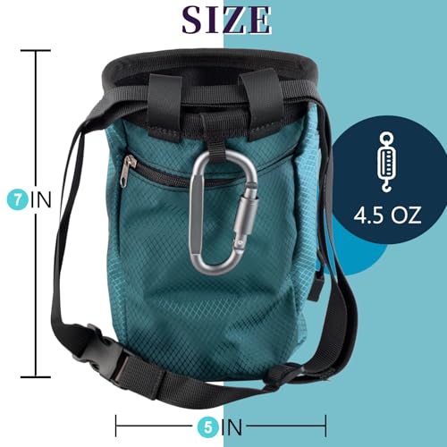 Outdoor Rock Climbing Bouldering Magnesium Powder Bag Quick Dry Waterproof Tightened Bag Gym Weightlifting Deadlift Yoga Multi Purpose Storage Bag with Metal Buckle(Blue)