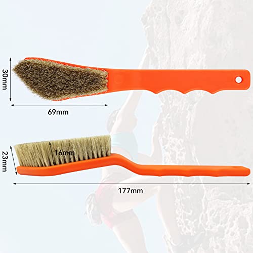 TWO STONES Boar Hair Rock Climbing Brush with Ergonomic Handle, Bouldering Boulder Brush as Durable Cleaning Tool for Chalk and Climbing Holds on Wall Indoor or Outdoor - color: Mixed 6 Colors