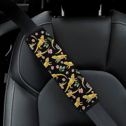 Universal Soft and Comfortable Bearded Dragon Cute Animal Lizard Seat Belt Shoulder Pad for Kids, Most Cars, 1 Pair Seat Belt Covers Cushion Anti-Slip Pad - color: Pattern 784