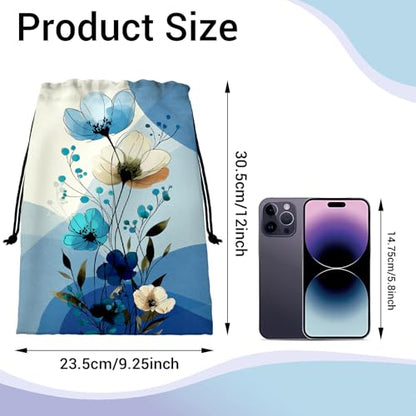 Gymnastics Grip Bag Blue Poppy Flower Gymnastics Pouch Lightweight String Athlete Bag - color: Blue Flower