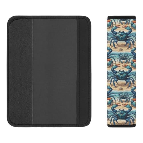 1 Pair Universal Soft and Comfortable Car Seat Belt Pad for Girls and Boys, Most Cars, Coastal Crabs Harness Pads Strap, Neck and Shoulder Support - color: Pattern 143