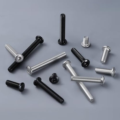 1/4-20 x 1-1/2" Bolt, 35PCS Flat Head Hex Socket Cap Screws Bolts, 304 Stainless Steel 18-8, Fully Threaded, Black Zinc Finish, with Hex Spanner - color: Black, size: 1/4-20 x 1-1/2